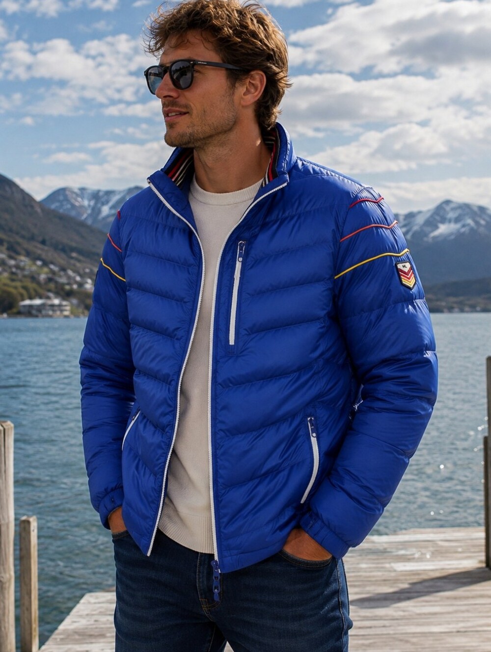 Marine Layer Archive Down Puffer Jacket Blue Gorpcore Outdoor Hiking Medium NWT
